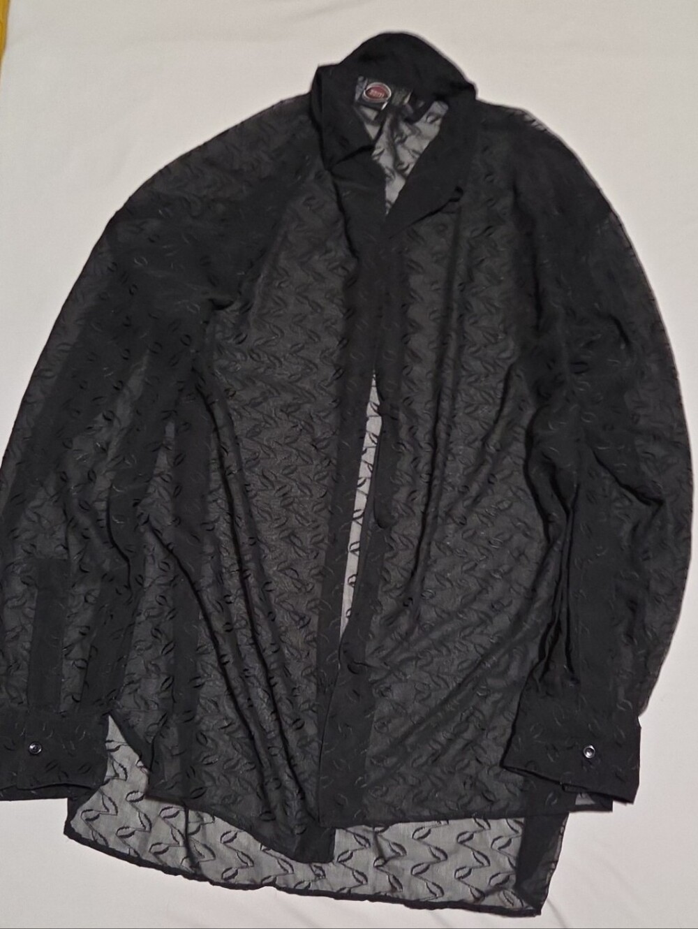 Brisas Women's size large black textured button Blouse #14